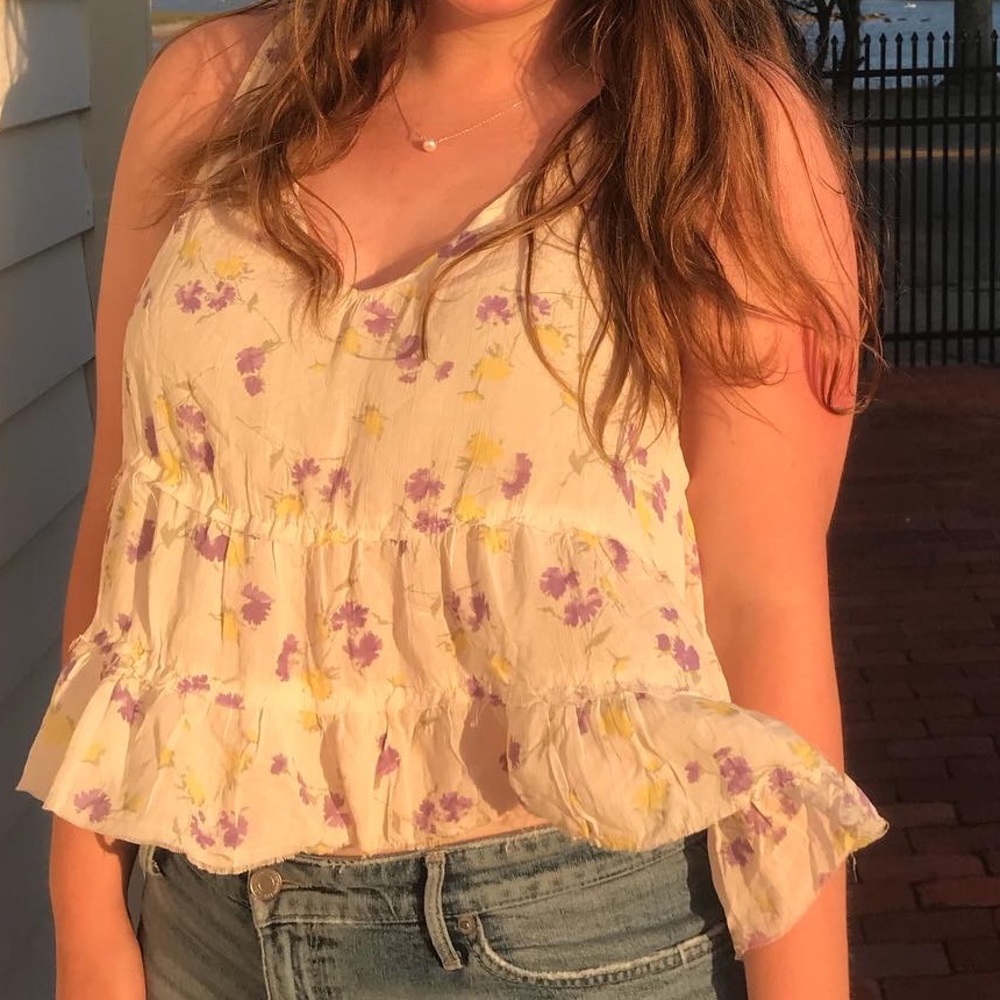 Free People floral crop top